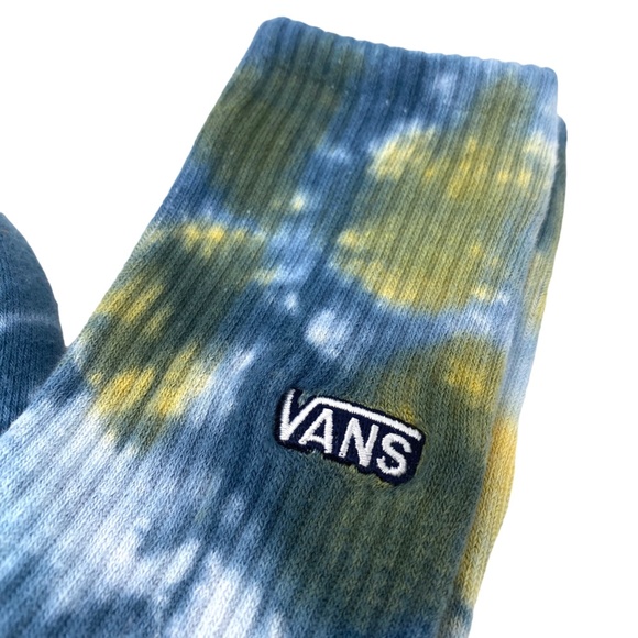 VANS Men's Seasonal Tie Dye Crew Sock Yellow Blue VN000678G5O - Picture 2 of 5